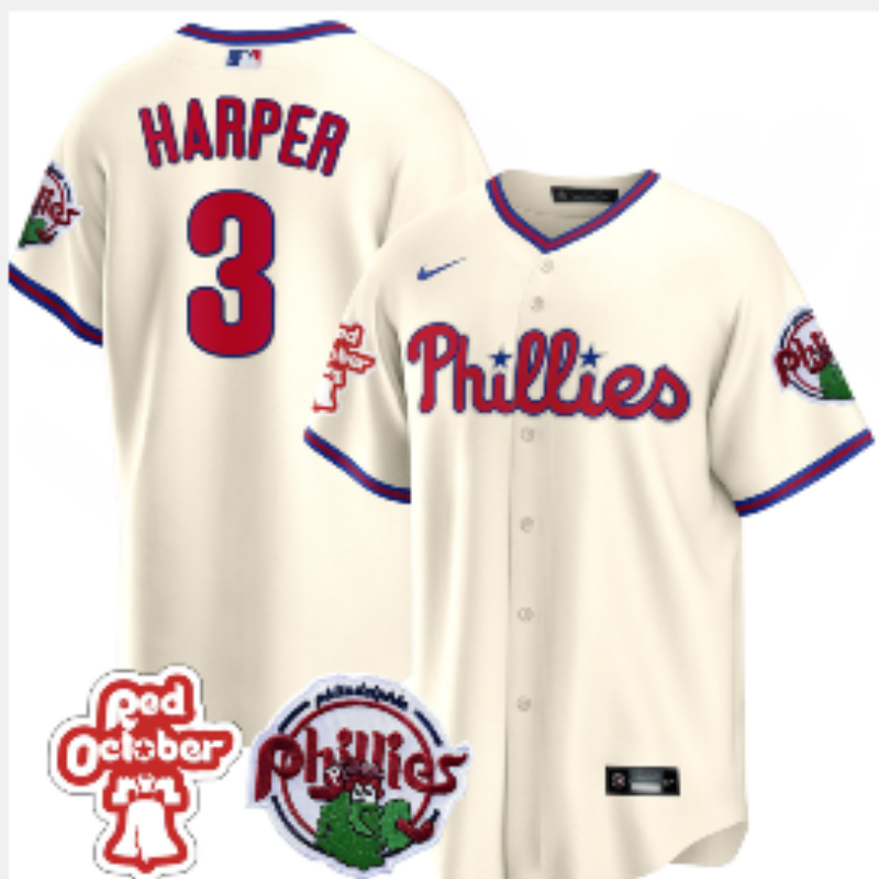 Men 2026 Philadelphia Phillies #3 Harper cream Game Nike MLB Jersey->philadelphia phillies->MLB Jersey